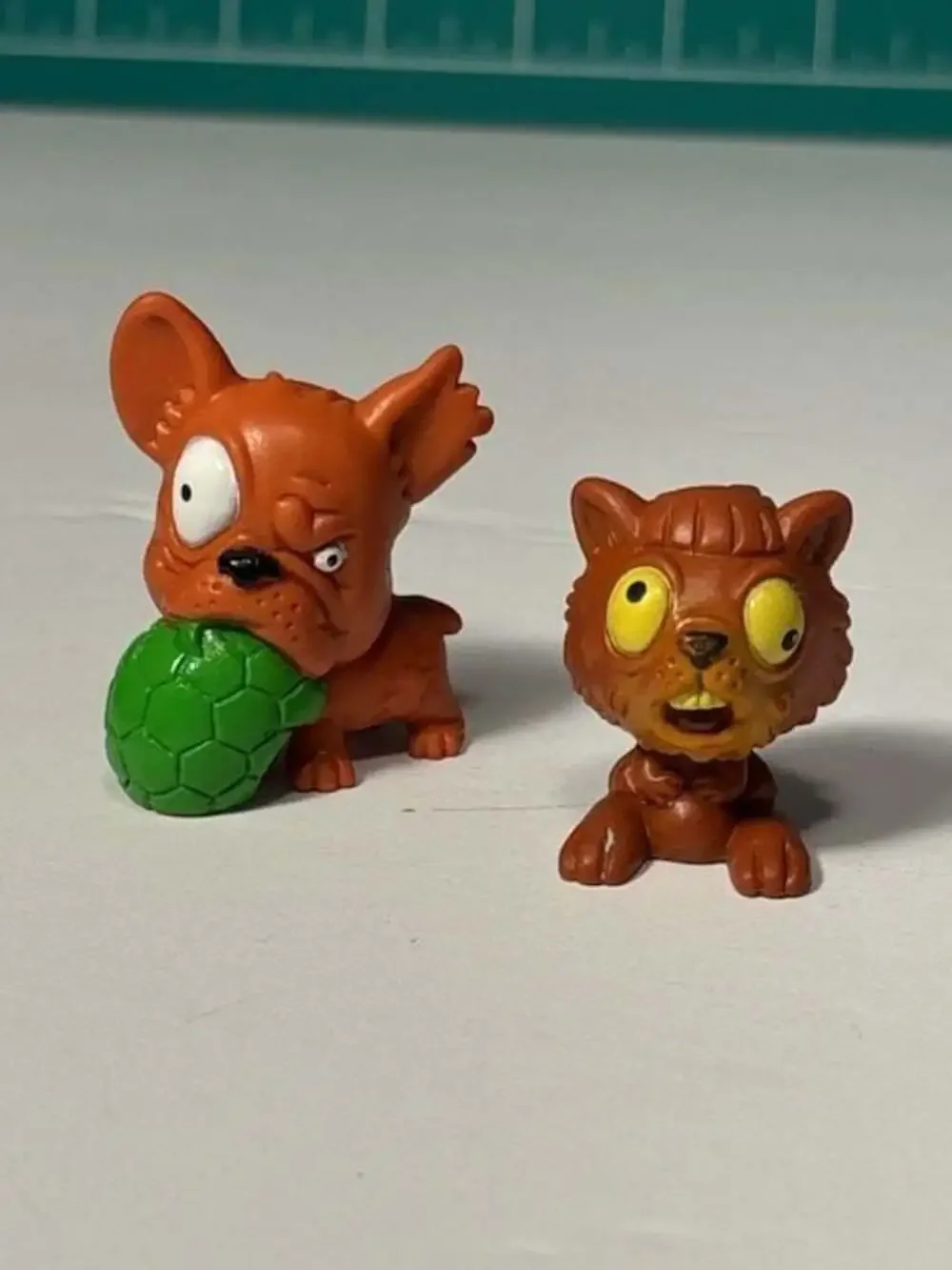 The Ugglys Pet Shop Stenchy French Bulldog and Cat Figure Lot Moose Toys